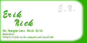 erik nick business card